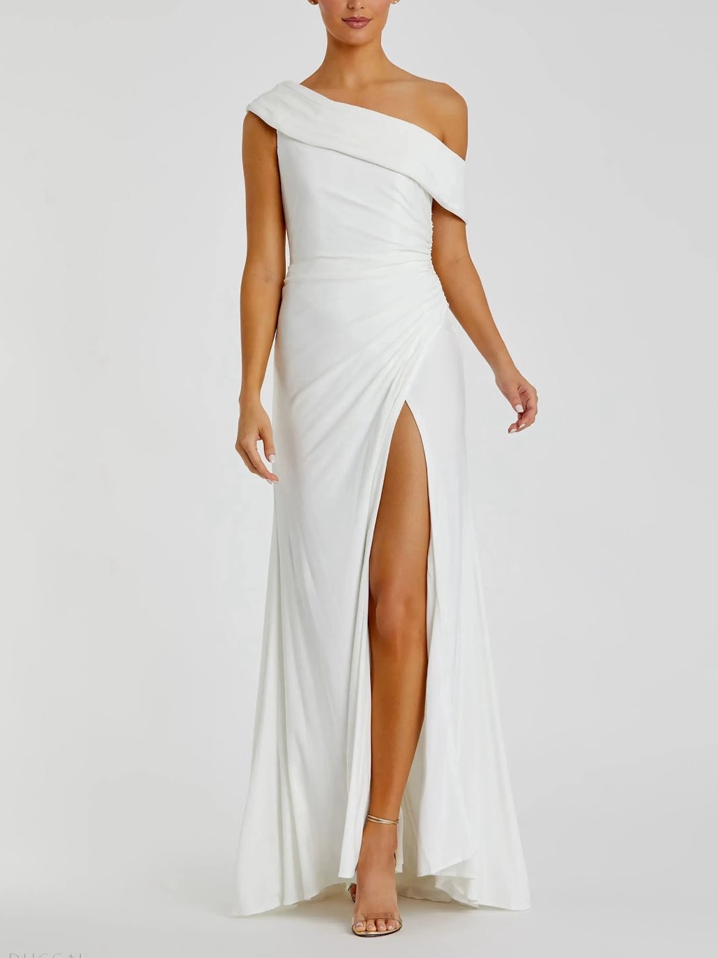 Nwt Ieena For Mac Duggal White Foldover Off The Shoulder Gown 26517 Size 0